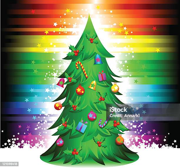 Magical Christmas Tree Stock Illustration - Download Image Now - Berry, Candy Cane, Christmas