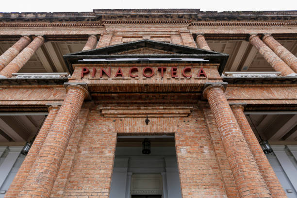 pinacotheca Sao Paulo, Brazil - aug 04 2019 - Facade of Pinacoteca,  visual arts museum. Founded in 1905, with Brazilian production from the 19th century to the present day. "n pinacoteca sao paulo stock pictures, royalty-free photos & images
