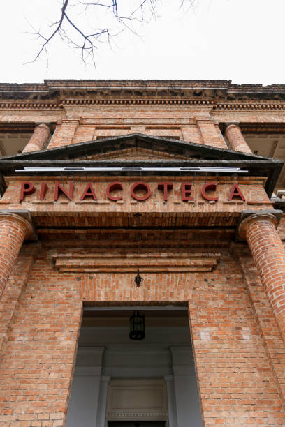 pinacotheca Sao Paulo, Brazil - aug 04 2019 - Facade of Pinacoteca,  visual arts museum. Founded in 1905, with Brazilian production from the 19th century to the present day. "n pinacoteca sao paulo photos stock pictures, royalty-free photos & images