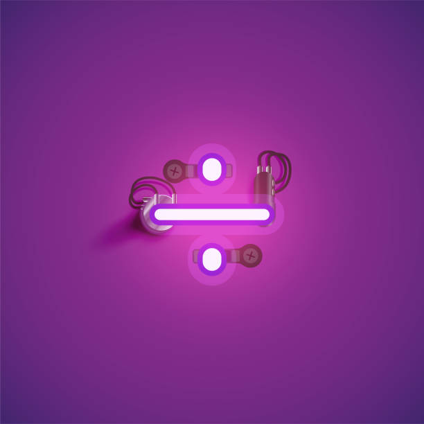 istock Pink realistic neon character with wires and console from a fontset, vector illustration 1215993515