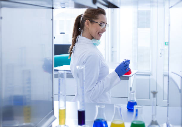 istock Biologist working with chemicals in laboratory 1216000311