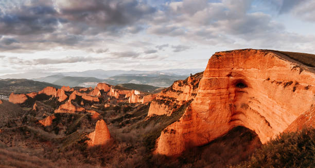 Orange mountains at Las Medulas.