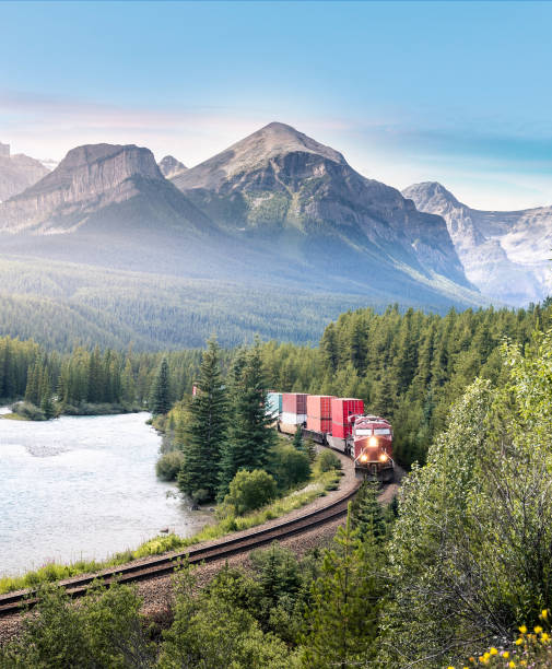 istock Morant's curve banff national park, Alberta Canada 1216012947