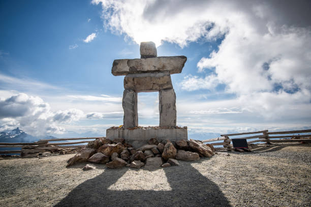 Ilanaaq the inukshuk monument in Whistler, British Columbia, Canada Ilanaaq the inukshuk monument in Whistler, British Columbia, Canada whistler mountain stock pictures, royalty-free photos & images