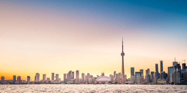 istock Toronto city skyline at sunset, Ontario, Canada 1216020665
