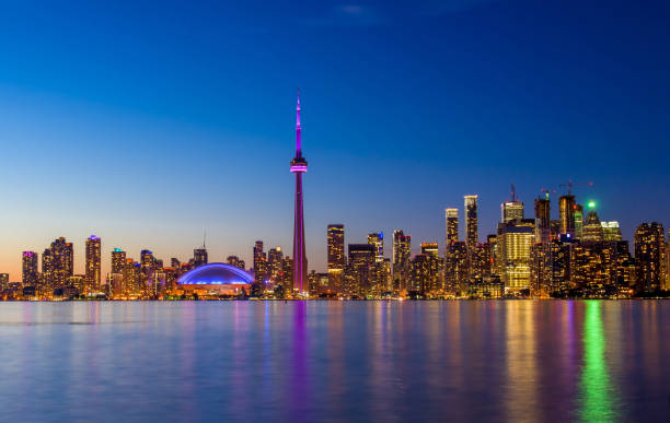 istock Toronto city skyline at night, Ontario, Canada 1216020780