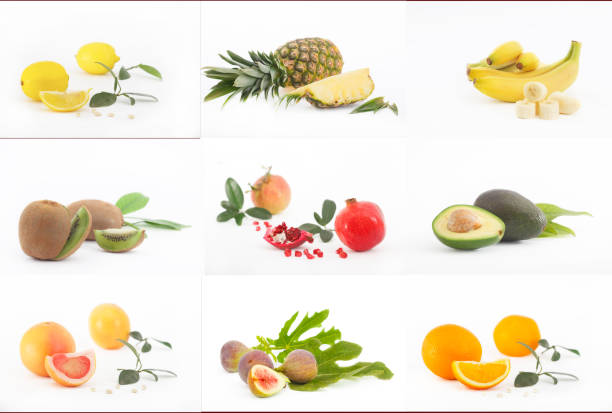 istock Set of different citrus fruit on white background 1216022720