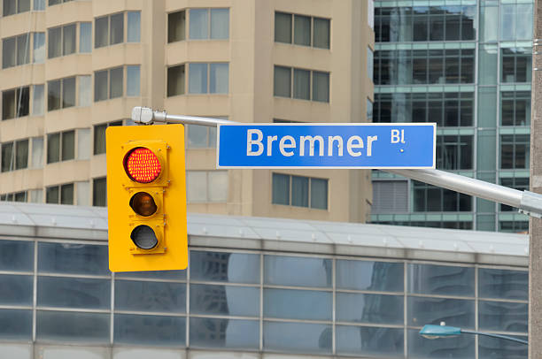 istock Stop Light and Street Sign, Bremner Boulevard, Toronto 121602403