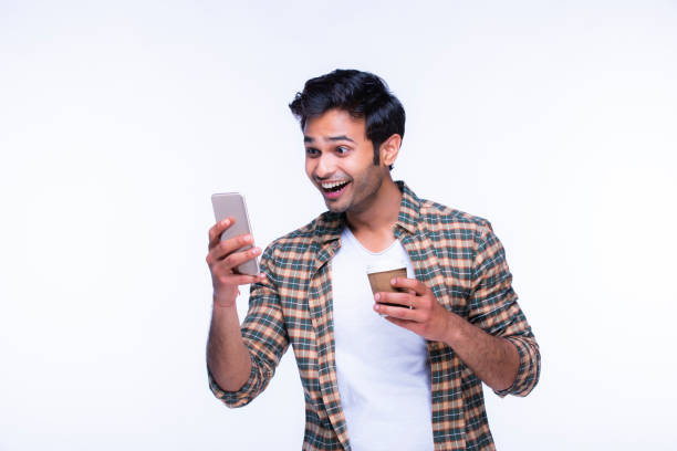 istock Indian man using mobile phone. stock photo 1216024471