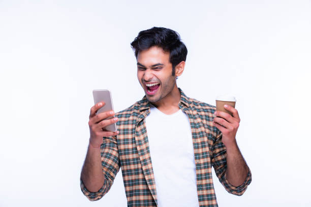 istock Indian man using mobile phone. stock photo 1216024502