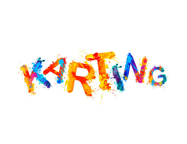 istock Karting. Word of splash paint colorful letters 1216025580
