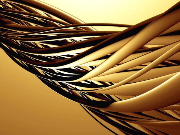 istock Golden abstract wavy liquid background 1216025761