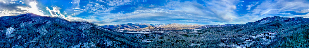 Large Dimension Panorama of Aerial View of Mt Elbert Colorado