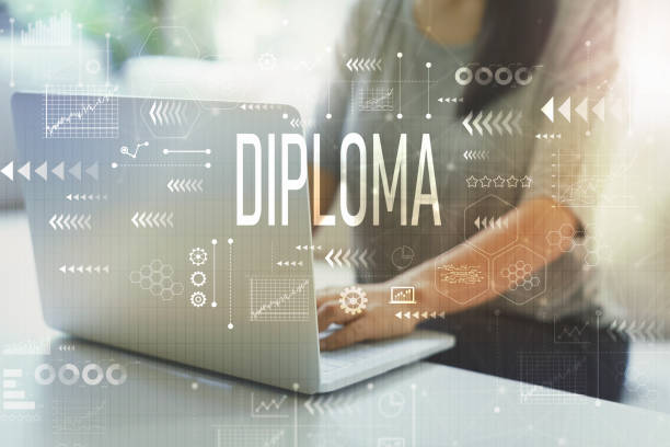 istock Diploma with woman using laptop 1216027785