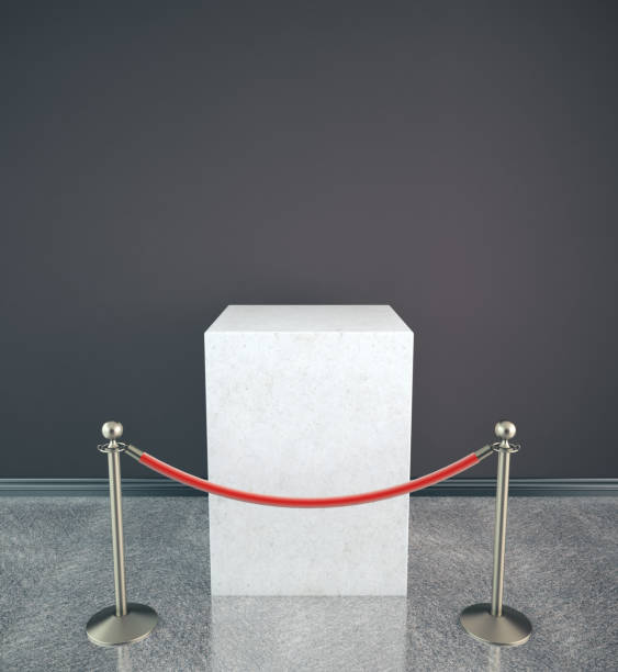 istock Stanchions barrier and white box 1216028509