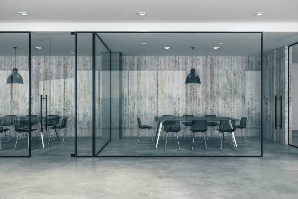 istock New coworking glass office interior. 1216028616