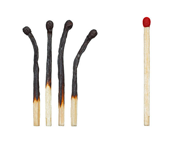 istock burnt matches and a whole match 121602955