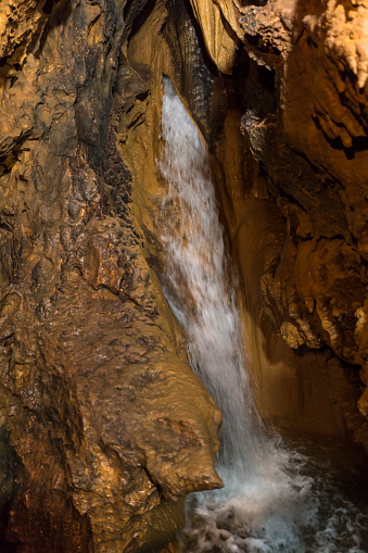 4m high waterfall in underground cave