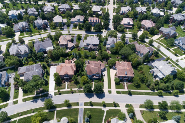 istock Aerial Neighborhood View 1216032366