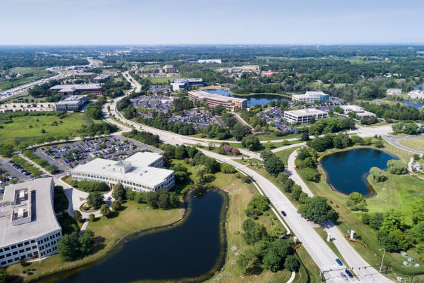 istock Suburban Office Park Aerial 1216033078