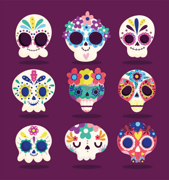 Ilustración de Día De Los Muertos Conjunto Catrinas Flores Decoración  Tradicional Celebración Mexicana y más Vectores Libres de Derechos de  Vector - iStock