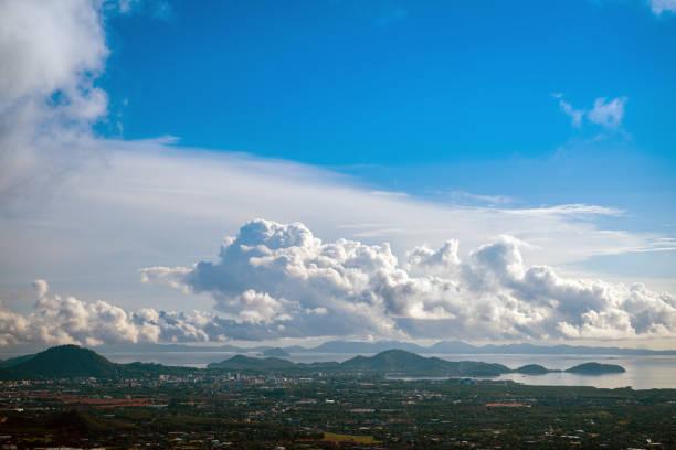 Landscapes of Thailand. View from the observation platform of the Grand Buddha. Phuket.