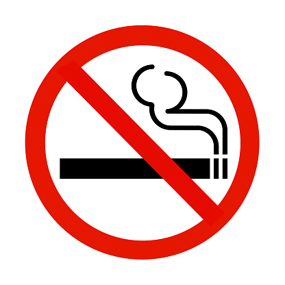 A no smoking sign isolated on white with clipping path