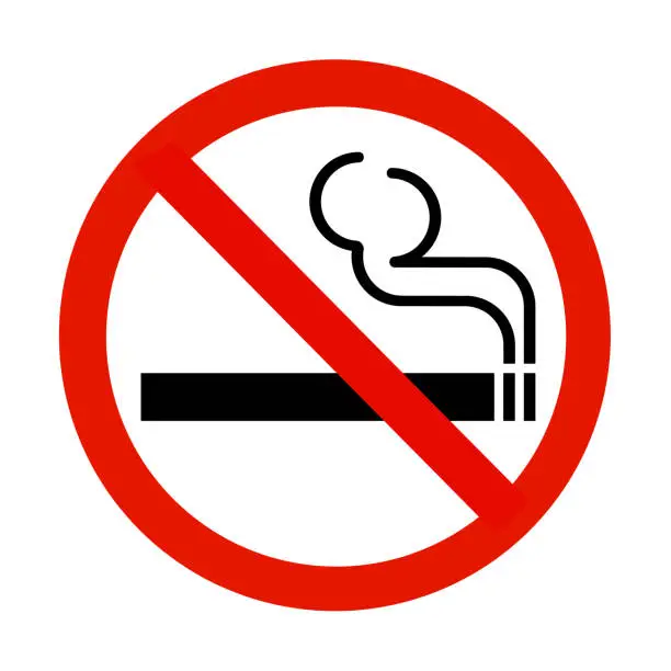 Photo of No smoking sign isolated on white with clipping path