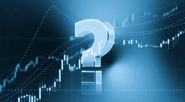 Photo of Question Mark Sitting in Front of Bar Graph - Stock Market and Finance Concept