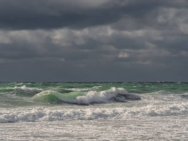 istock View of storm seascape. Bright sunny day. opy space 1216035530