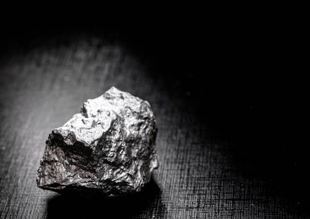 Palladium is a chemical element that at room temperature contracts in the solid state. Metal used in industry. Mineral extraction concept.