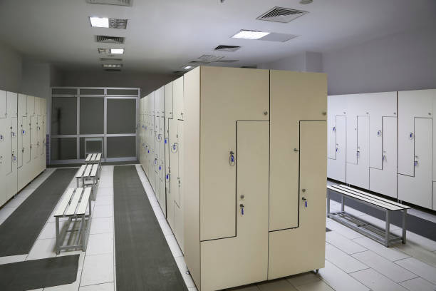 istock Modern interior of a locker changing room 1216039260