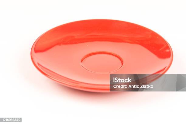 Blank Rid Plate Red Empty Plate Isolated Above White Background Stock Photo - Download ...