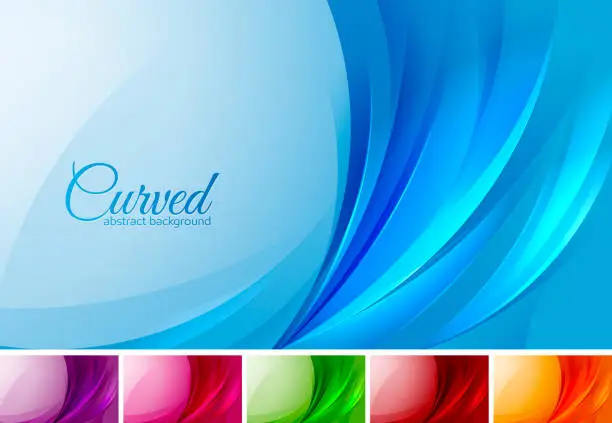 Vector illustration of Curved abstract background
