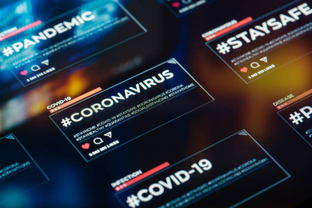 istock #coronavirus hashtag for social networks close-up on digital display 1216045598