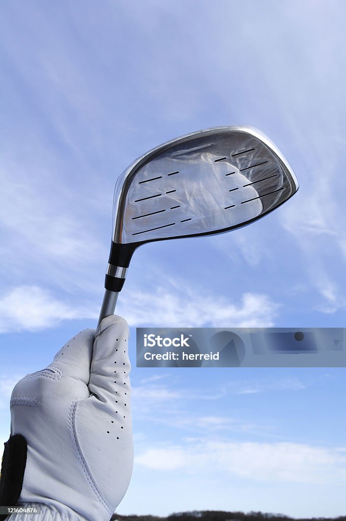 Golfista segurando um motorista de Metal - Foto de stock de Agarrar royalty-free