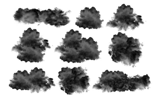 istock set of black clouds or smoke on white background 1216052882