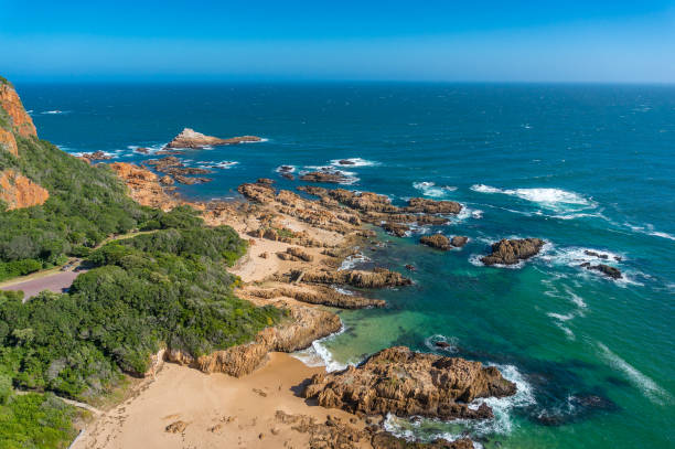 istock Seascape with picturesque coastline with beach and waves 1216056479