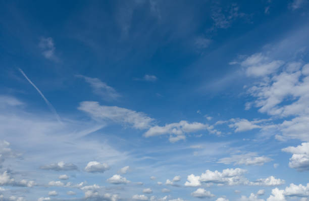 istock Beautiful blue sky and flying clouds, no birds. 1216061832