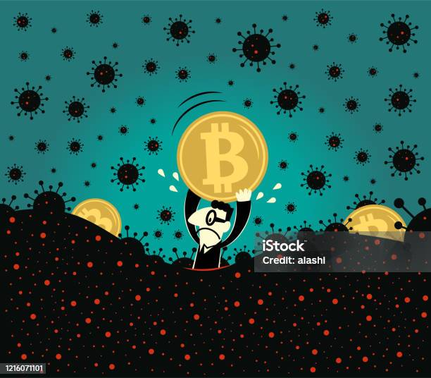 Amid The Coronavirus Rout Bitcoin Has Crashed Coronavirus Panic Crisis Stock Illustration - Download Image Now