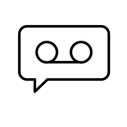 voicemail icon on white background. flat style. recording icon for your web site design, logo, app, UI.  voice chat symbol. voice message sign.