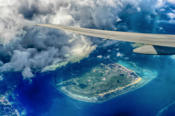 istock View from the plane window to Bali island, Indonesia. 1216075883