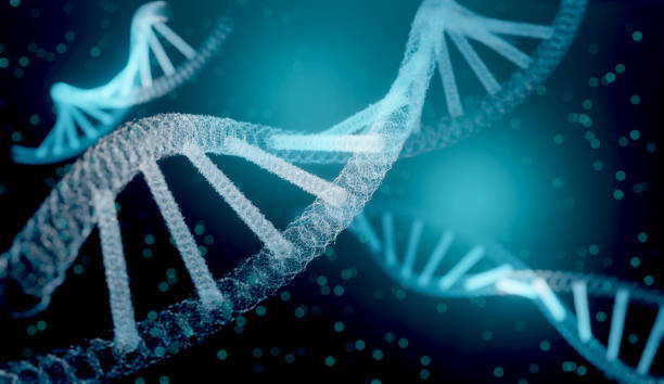 istock 3d rendering technology science concept DNA futuristic on  blue background 1216079806