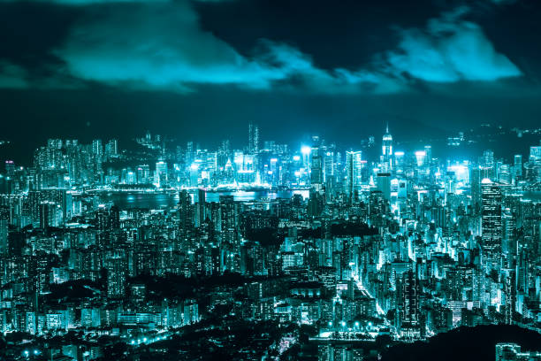 istock Hong Kong skyline at Night 1216079970