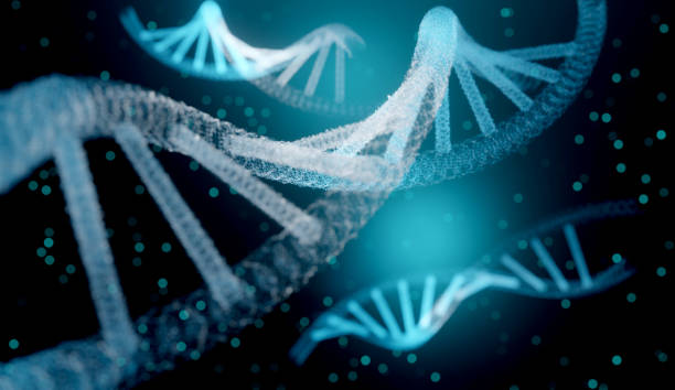 istock 3d rendering technology science concept DNA futuristic on  blue background 1216080064