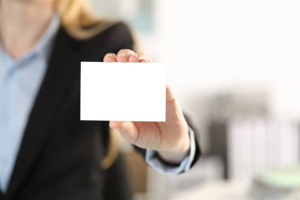 istock Executive hand showing blank business card 1216081618