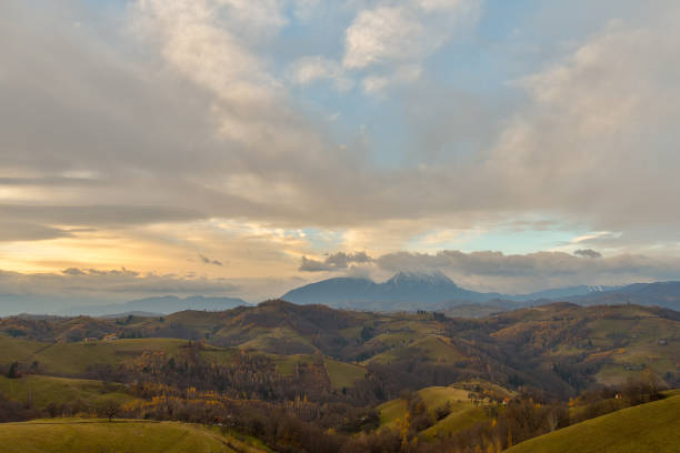 istock Beautiful from the nature with fog and clouds at sunset 1216090761
