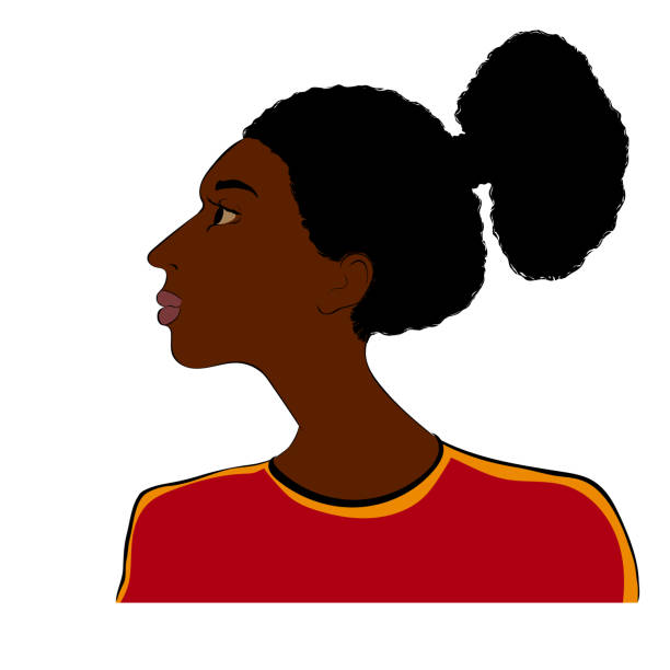 ilustrações de stock, clip art, desenhos animados e ícones de stylized portrait of a girl of african type -falashi - etiopia i