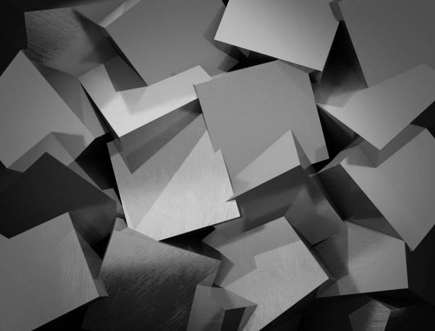 istock Abstract black background made of uneven cubes. 3d rendered image 1216099655