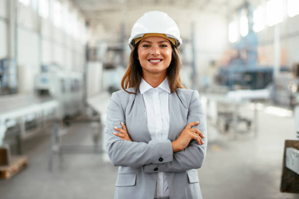 Female engineer in regular quality control in factory